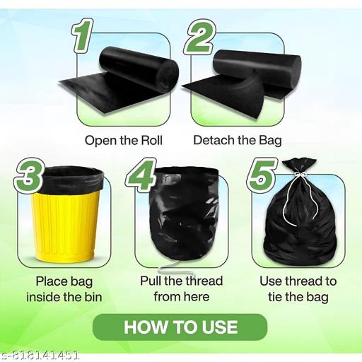 Garbage Bags, Premium Biodegradable, Medium Size (6 rolls) - Black Colour