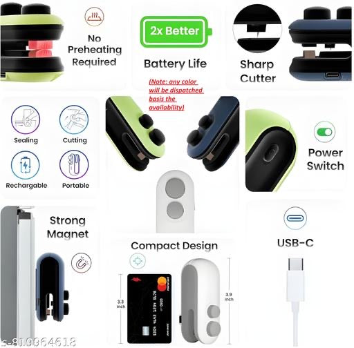 Rechargeable Bag Sealer with Cutter