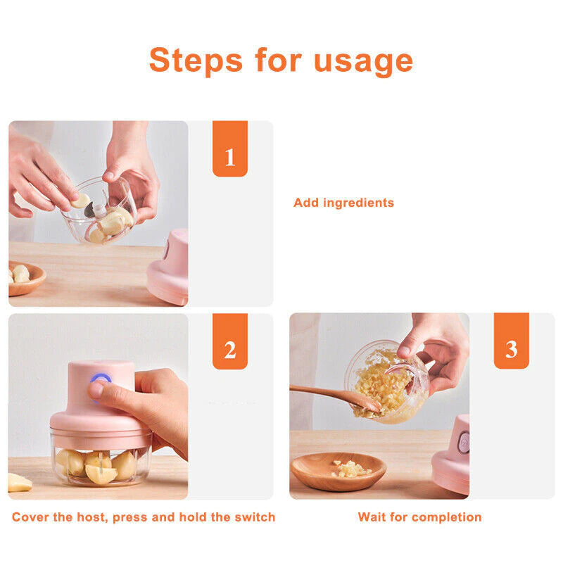 Electric Mini Garlic Chopper (250ml)